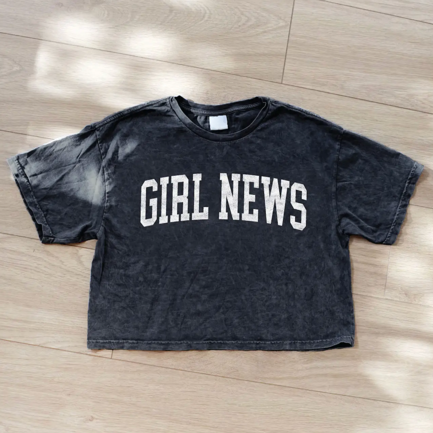 *PREORDER* 'Girl News' Cropped Distressed Tee